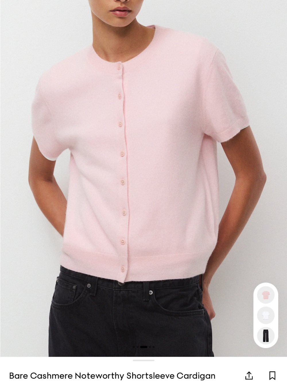 Aritzia Cashmere Noteworthy Shortsleeve Cardigan